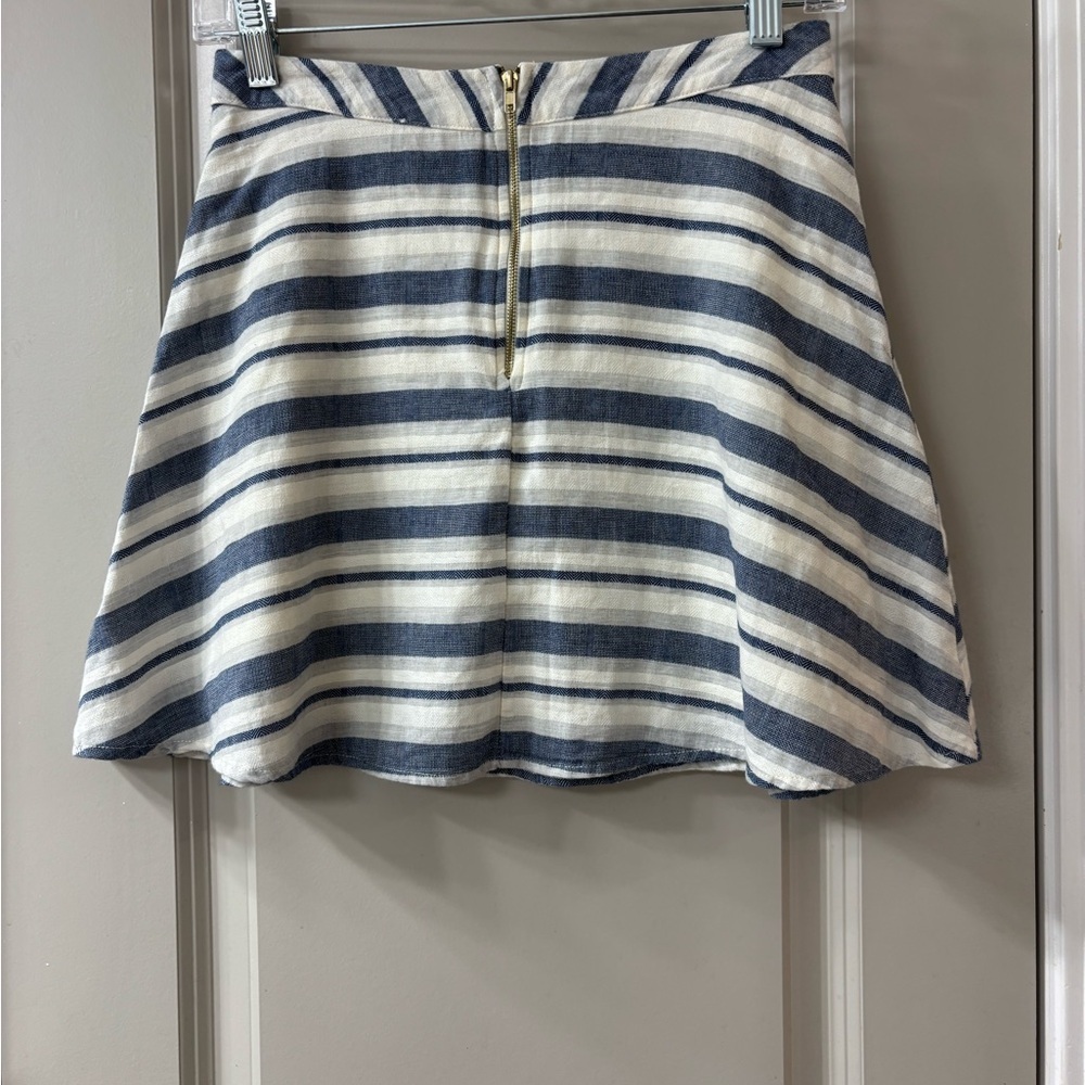 Jella Couture Navy and Cream Striped Skater Skirt - Picture 3 of 6